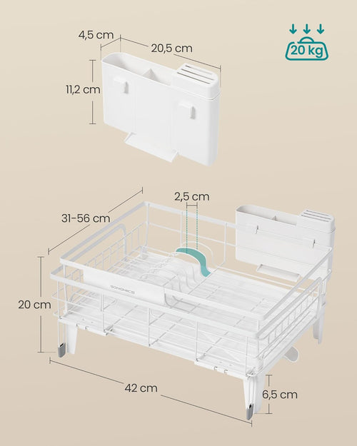 Expandable Dish Rack with Spout & Utensil Holder - Karrari