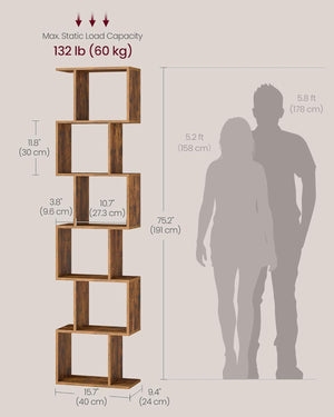 6-Tier Storage Shelf – Bookcase & Room Divider