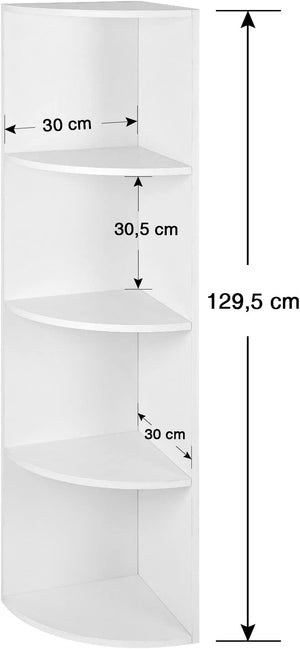 4-Tier Wooden Corner Bookcase - Karrari