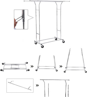 Heavy-Duty Metal Coat Rack Stand on Wheels - Karrari