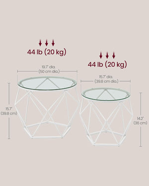 2-Piece Round Coffee Tables with Removable Tops - Karrari