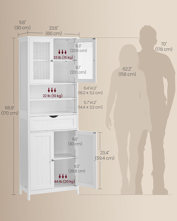 Storage Cabinet with Drawer, Shelves & Open Storage