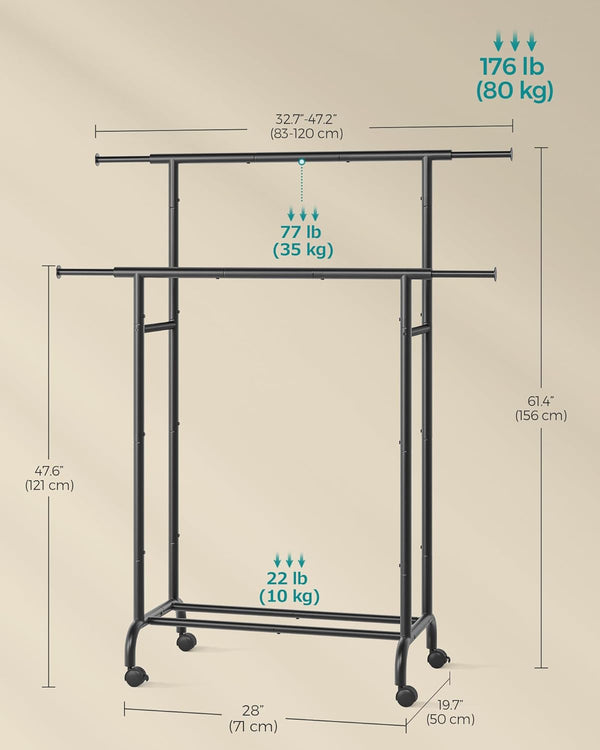 Adjustable Heavy-Duty Clothes Rack