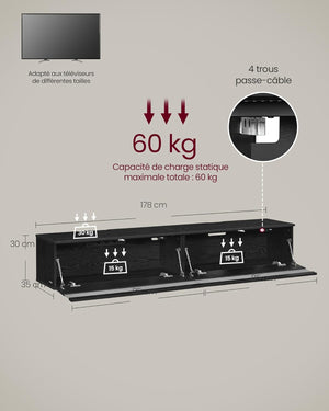 Modern Hanging TV Unit – Wall-Mounted with LED
