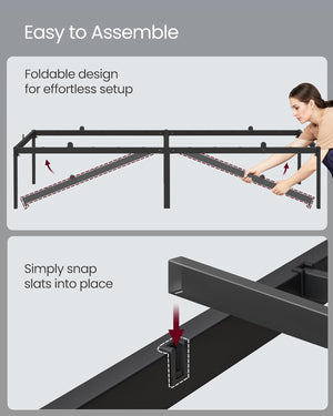 Single Bed Frame with Storage Shelves (190x90cm)