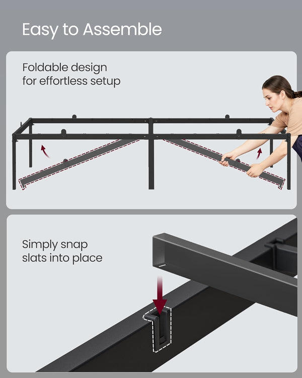 Single Bed Frame with Storage Shelves (190x90cm)