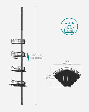 Extendable Corner Shower Shelf