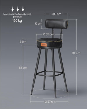 Swivel Faux Leather Bar Stools Set - Karrari
