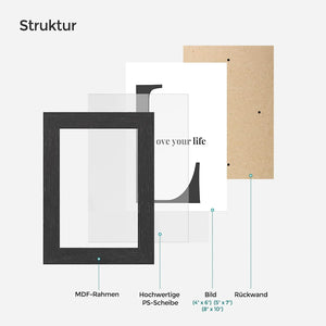 Set of 10 Collage Picture Frames (Wall or Tabletop) - Karrari
