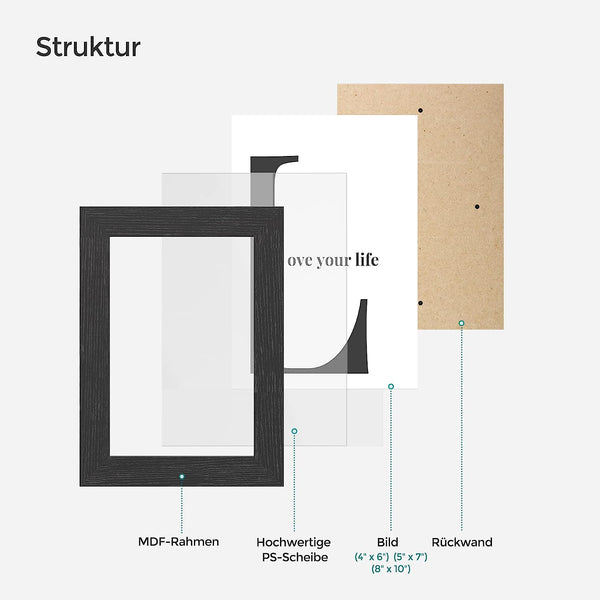 Set of 10 Collage Picture Frames (Wall or Tabletop) - Karrari