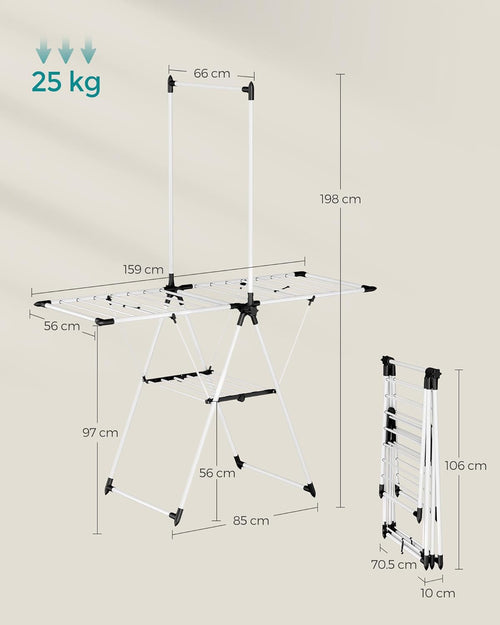 Foldable Clothes Drying Rack – 2 Levels, 24 Rails - Karrari