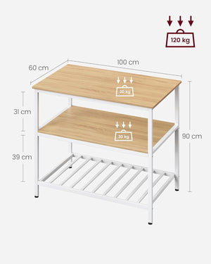 3-Tier Industrial Kitchen Island - Karrari