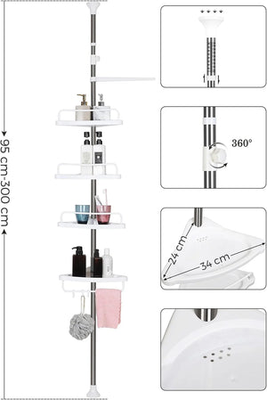 Adjustable Telescopic Bathroom Corner Shelf