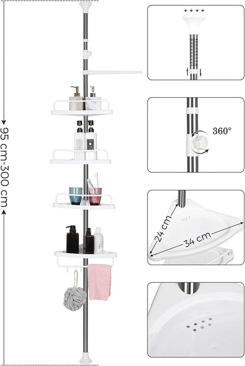 Adjustable Telescopic Bathroom Corner Shelf