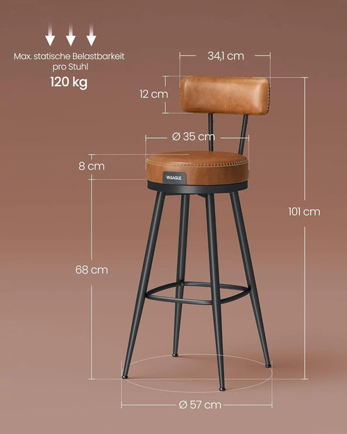 Swivel Faux Leather Bar Stools (Set of 2)