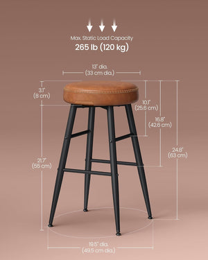 Set of 2 Backless Bar Stools