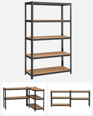5-Tier Steel Shelving Unit – Boltless Garage Storage Rack (60x120x200cm) - Karrari