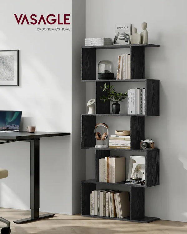 5-Tier Bookshelf with Open Storage