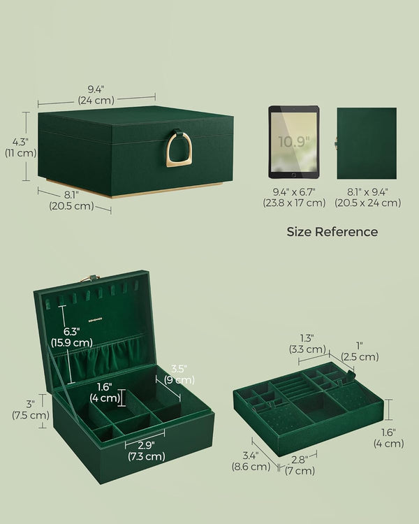 2-Layer Jewellery Box with Handle & Removable Tray - Karrari