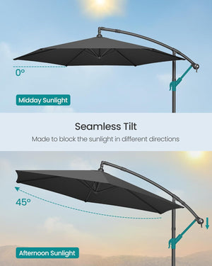 Cantilever Sunshade Parasol, 3m with Base