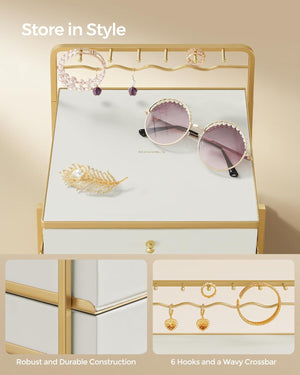 3-Tier Jewellery Organizer - Drawers & Hanging Rack