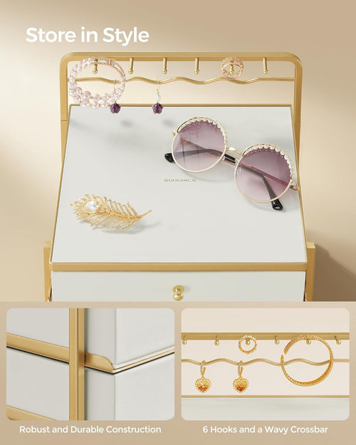 3-Tier Jewellery Organizer - Drawers & Hanging Rack - Karrari