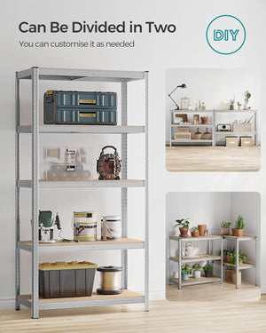 5-Tier Garage Shelving - Durable Steel, Easy Assembly (50x100x200cm) - Karrari