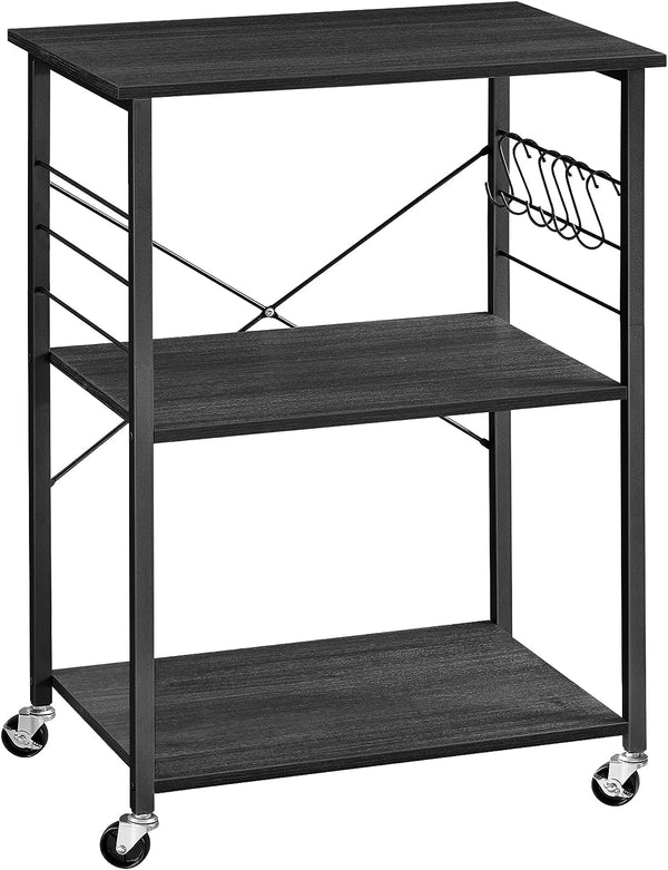3-Tier Black Kitchen Trolley - Karrari