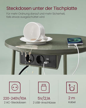 Side Table with Socket & Basket - Karrari