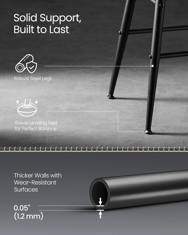 Set of 2 Backless Bar Stools