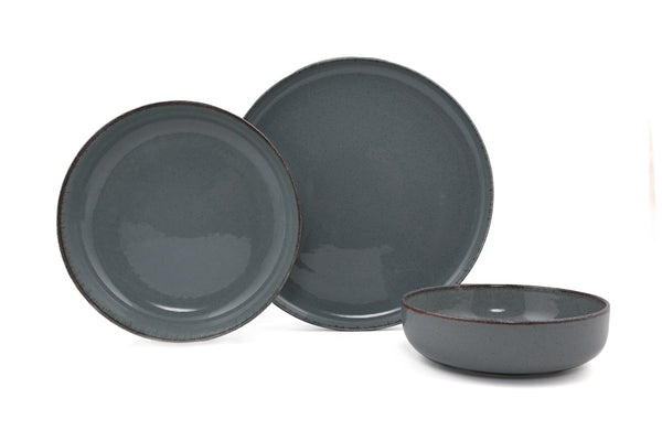 Wellhome Grey Porcelain Dinnerware Set - 12 Piece - Karrari