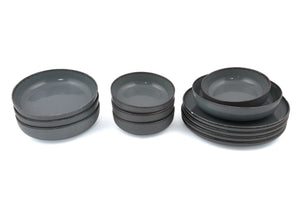Wellhome Grey Porcelain Dinnerware Set - 12 Piece - Karrari