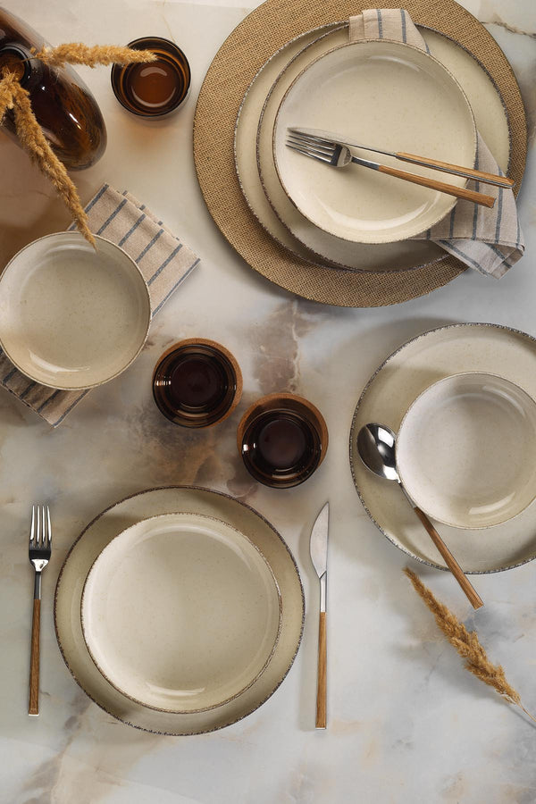 Loods Cream 12-Piece Porcelain Dinner Set - Karrari