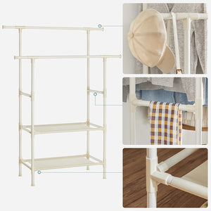 Double Hanging Clothes Rack with Storage Shelves - Karrari