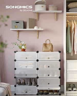 10-Tier Shoe Rack Organizer with Doors (20 Pairs) - Karrari