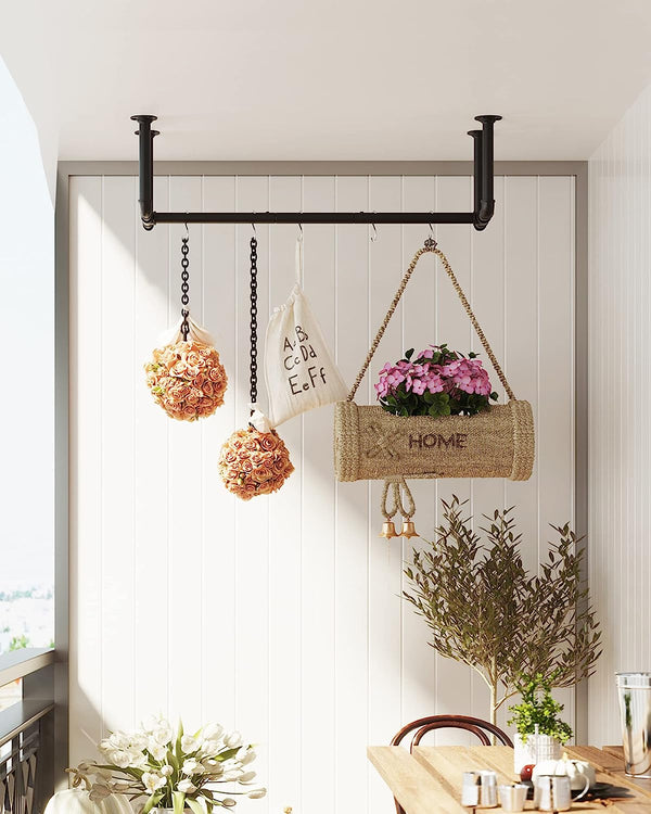 Set of 2 Wall-Mounted Industrial Pipe Clothes Racks - Karrari