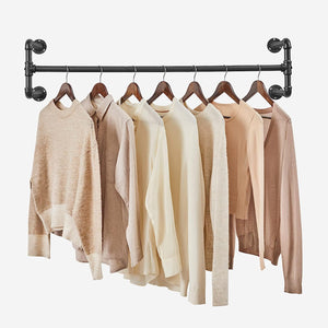 Set of 2 Wall-Mounted Industrial Pipe Clothes Racks - Karrari