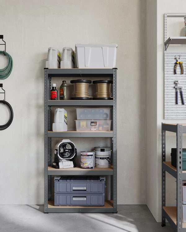 Heavy-Duty Storage Shelf - 5 Adjustable Steel Shelves (30x75x150cm) - Karrari
