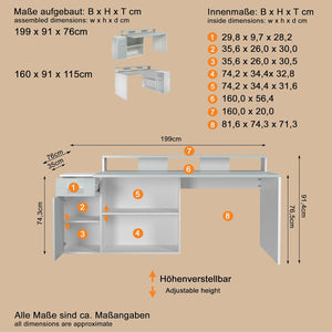 “Gamer” Corner Desk Combination - Karrari