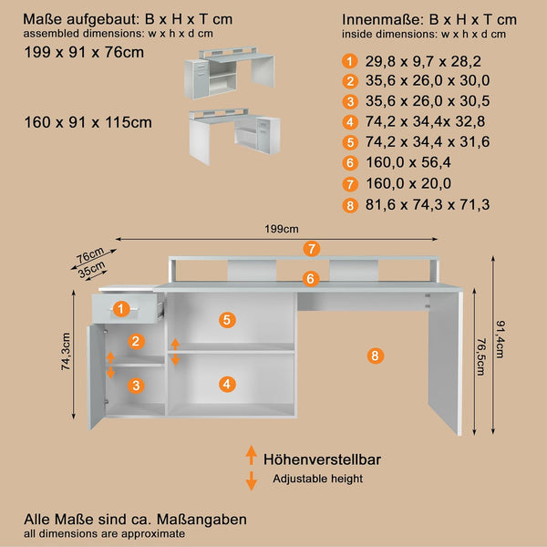 “Gamer” Corner Desk Combination - Karrari