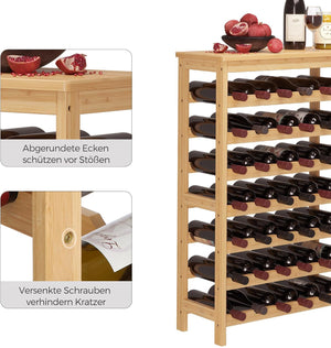 7-Tier Bamboo Wine Rack, Holds 42 Bottles - Karrari