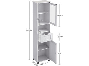 Freestanding Bathroom Cabinet with Glass Door - Karrari