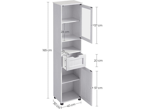 Freestanding Bathroom Cabinet with Glass Door - Karrari