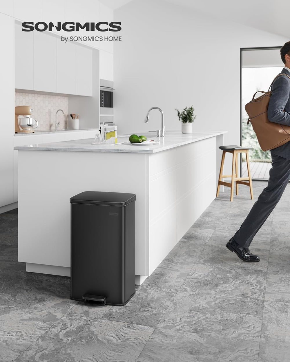 40L Steel Kitchen Pedal Bin (10.5 Gallon) - Karrari