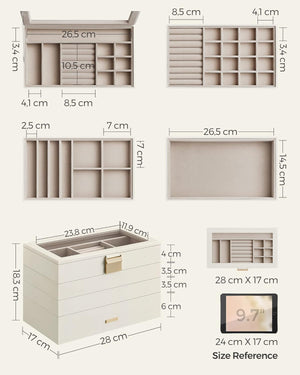 4-Tier Stackable Jewellery Box with Glass Lid - Karrari