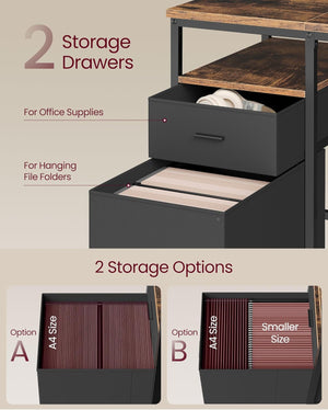 Industrial Style Computer Desk with Storage - Karrari