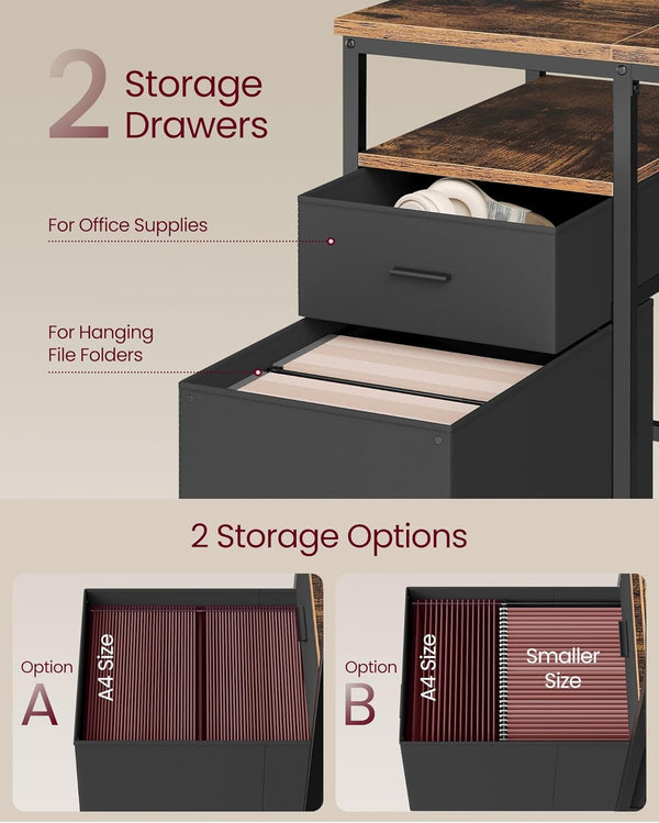 Industrial Style Computer Desk with Storage - Karrari