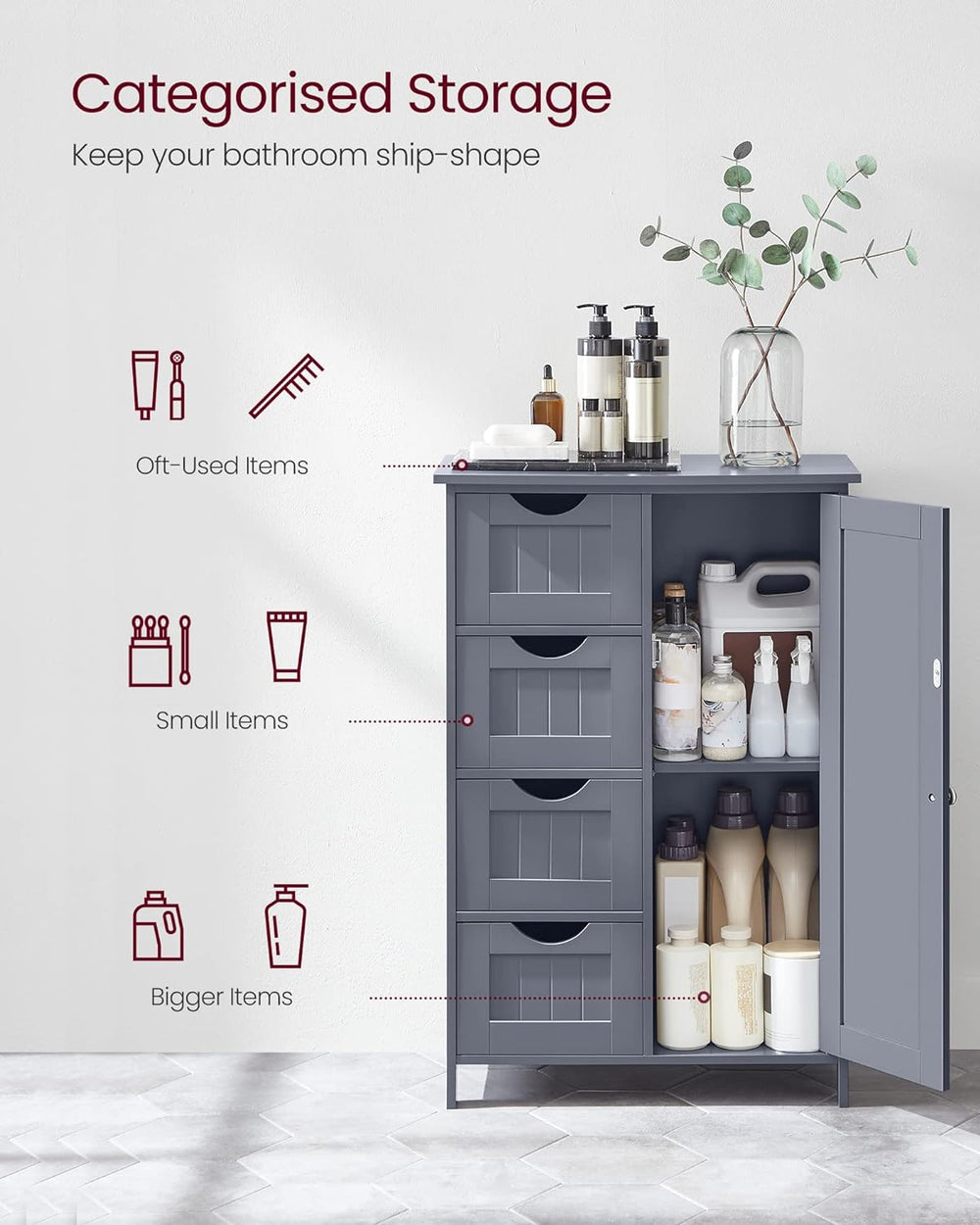 Bathroom Storage Cabinet – Chest of Drawers - Karrari