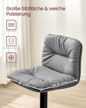 Set of 2 Height-Adjustable PU Bar Chairs - Karrari
