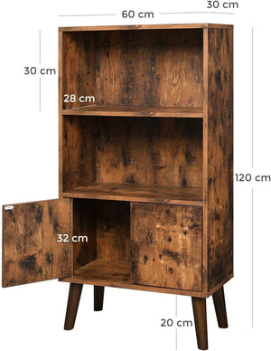 3-Tier Bookcase with Doors - Karrari